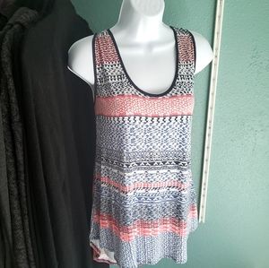 Rxb, XL, Navy White Coral, sleeveless blouse